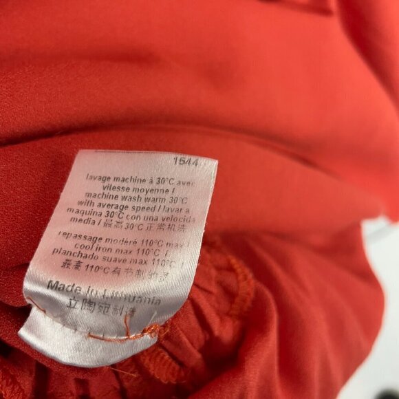 TARA JARMON Fluid Elasticated Waist Back Detailling Solid Red Mini Dress Size 38 - Picture 5 of 7